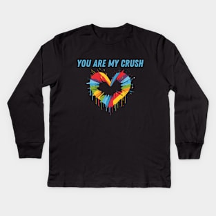 You Are My Crush, valentines day, minimalistic, LGBT Kids Long Sleeve T-Shirt